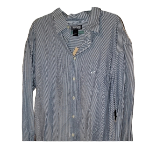 Structure size XL blue and white striped button down shirt. New with tags - Picture 1 of 12